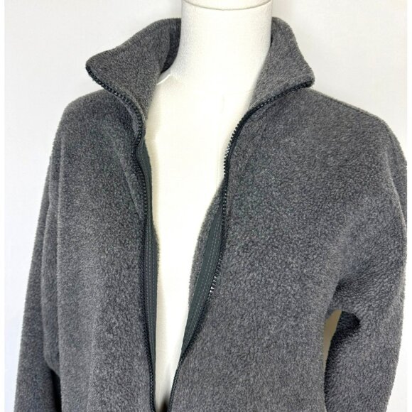 Lands End Womens Polartec Fleece Jacket Medium Gray Full-Zip - Picture 2 of 9